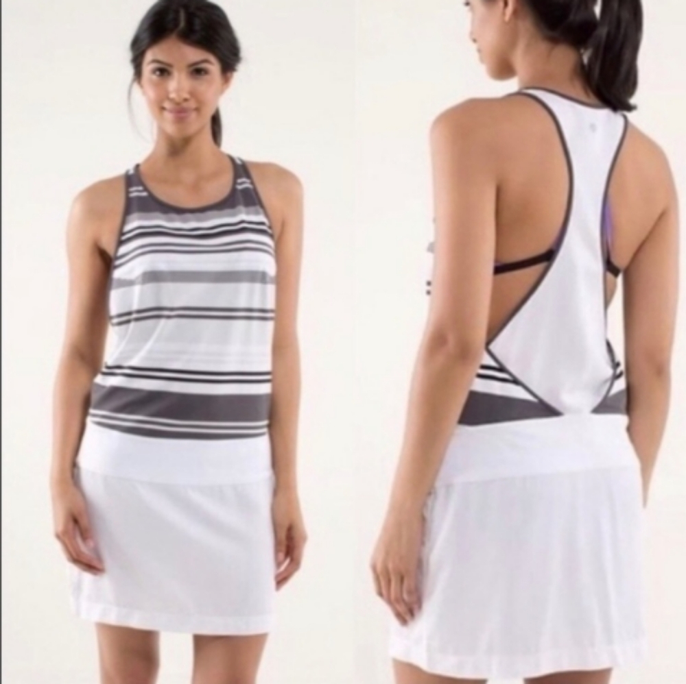 Lululemon Dress White + Grey Stripes